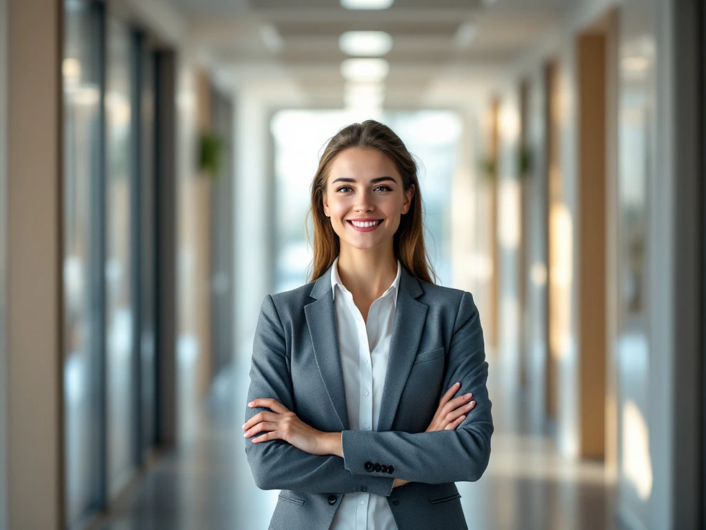 Jonge professional glimlachend bij splitsing: chaotisch ZZP-pad versus georganiseerd uitzendpad, lichte kantooromgeving.