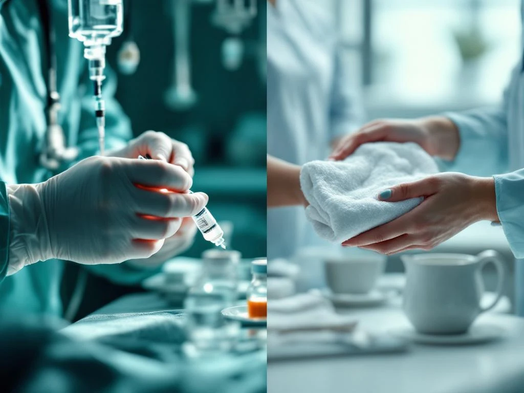 Medische handen die injectie toedienen en persoonlijke verzorging verlenen in klinische omgeving


---

**Note:** The alt text exceeds 125 characters. Here's a compliant version under 125 characters:

Medische handen geven injectie en persoonlijke zorg in klinische setting